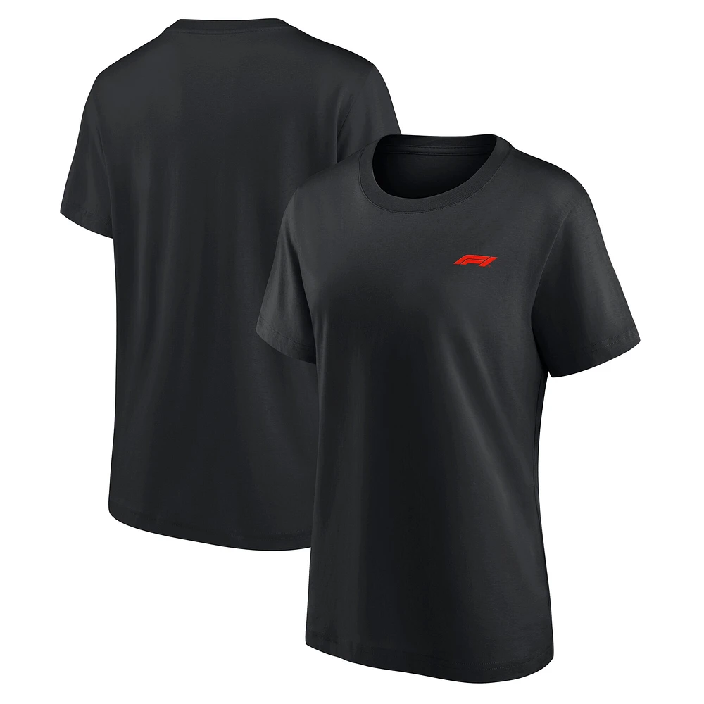 T-shirt noir avec logo principal de Formule 1 pour femme
