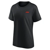 T-shirt noir avec logo principal de Formule 1 pour femme