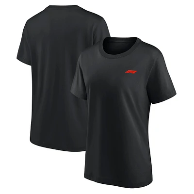 T-shirt noir avec logo principal de Formule 1 pour femme