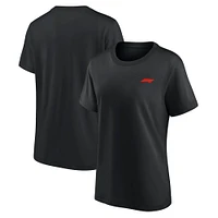 T-shirt noir avec logo principal de Formule 1 pour femme