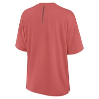 Women's Red Formula 1 Oversized Elements Raw Edge Future Ground T-Shirt