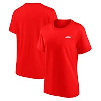 T-shirt rouge avec logo principal de Formule 1 pour femme