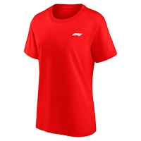 T-shirt rouge avec logo principal de Formule 1 pour femme