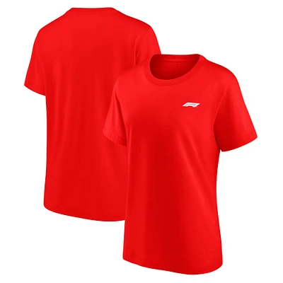 T-shirt rouge avec logo principal de Formule 1 pour femme