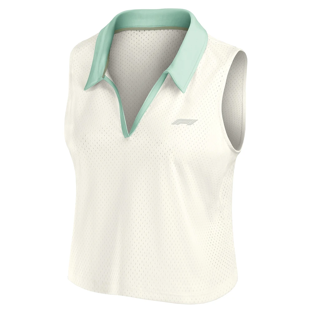Women's White Formula 1 Studio Wellness V-Neck Tank Top