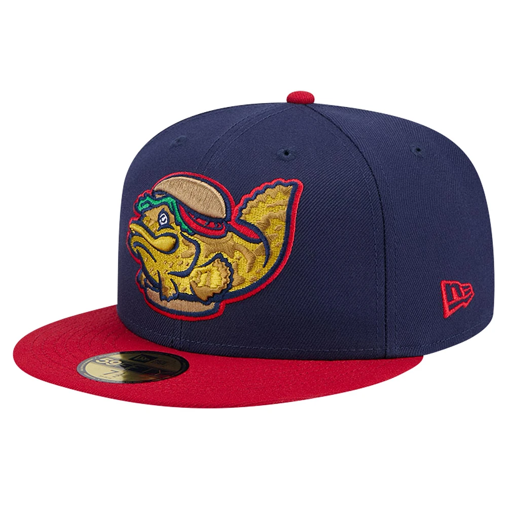 Casquette ajustée 59FIFTY New Era Navy Fort Myers Mighty Mussels Theme Night Groupers pour hommes