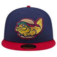 Men's New Era Navy Fort Myers Mighty Mussels Theme Night Groupers 59FIFTY Fitted Hat