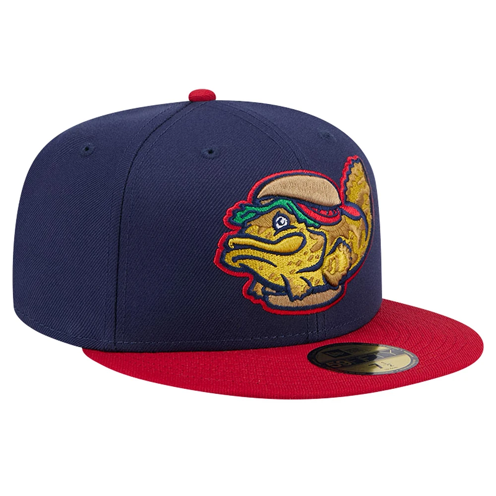 Casquette ajustée 59FIFTY New Era Navy Fort Myers Mighty Mussels Theme Night Groupers pour hommes