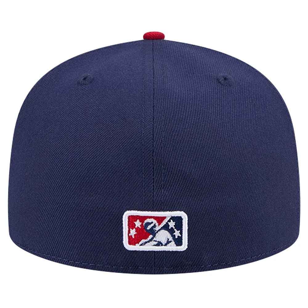 Casquette ajustée 59FIFTY New Era Navy Fort Myers Mighty Mussels Theme Night Groupers pour hommes