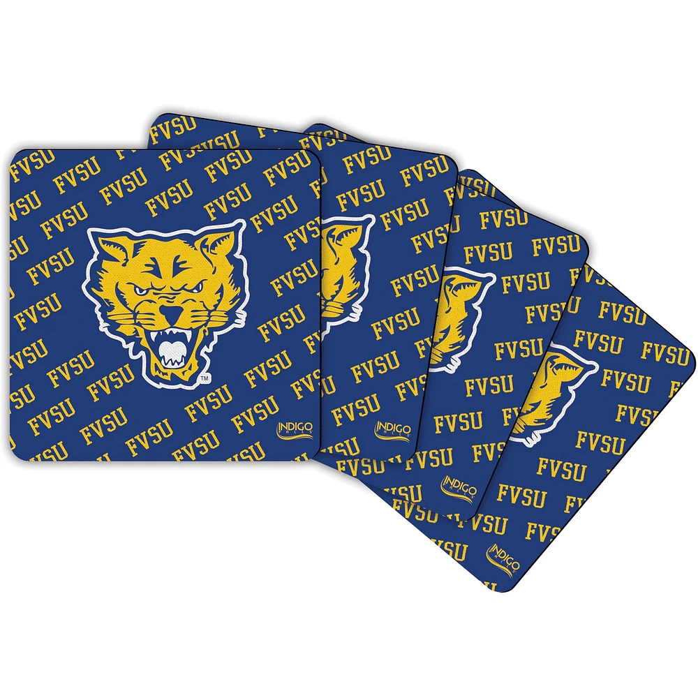 Fort Valley State Wildcats Four-Pack Square Repeat Coaster Set