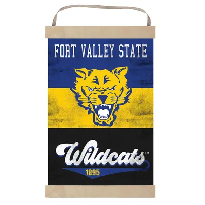 Fort Valley State Wildcats Retro Logo Banner Sign