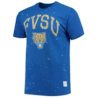 Men's Original Retro Brand Royal Fort Valley State Wildcats Bleach Splatter T-Shirt