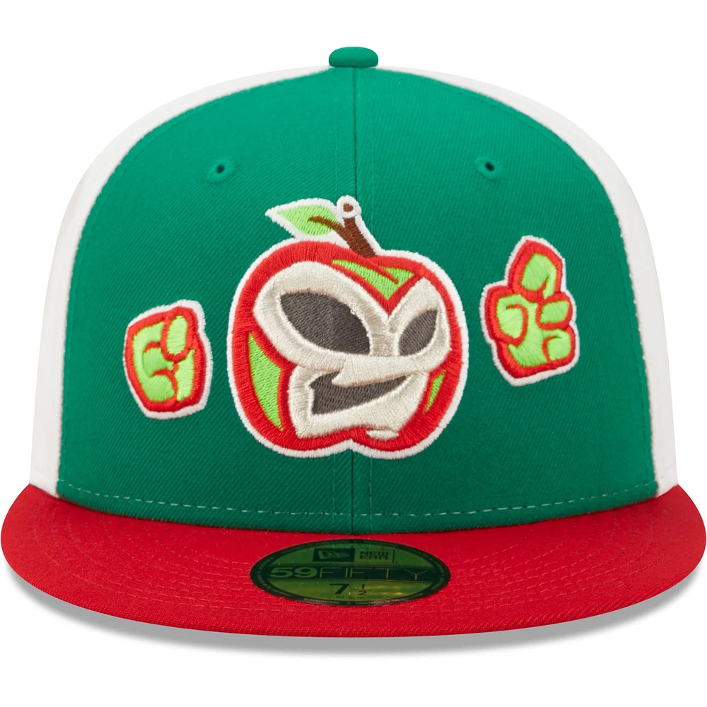 Men's New Era Green/Red Manzanas Luchadoras De Fort Wayne Copa La Diversion 59FIFTY Fitted Hat