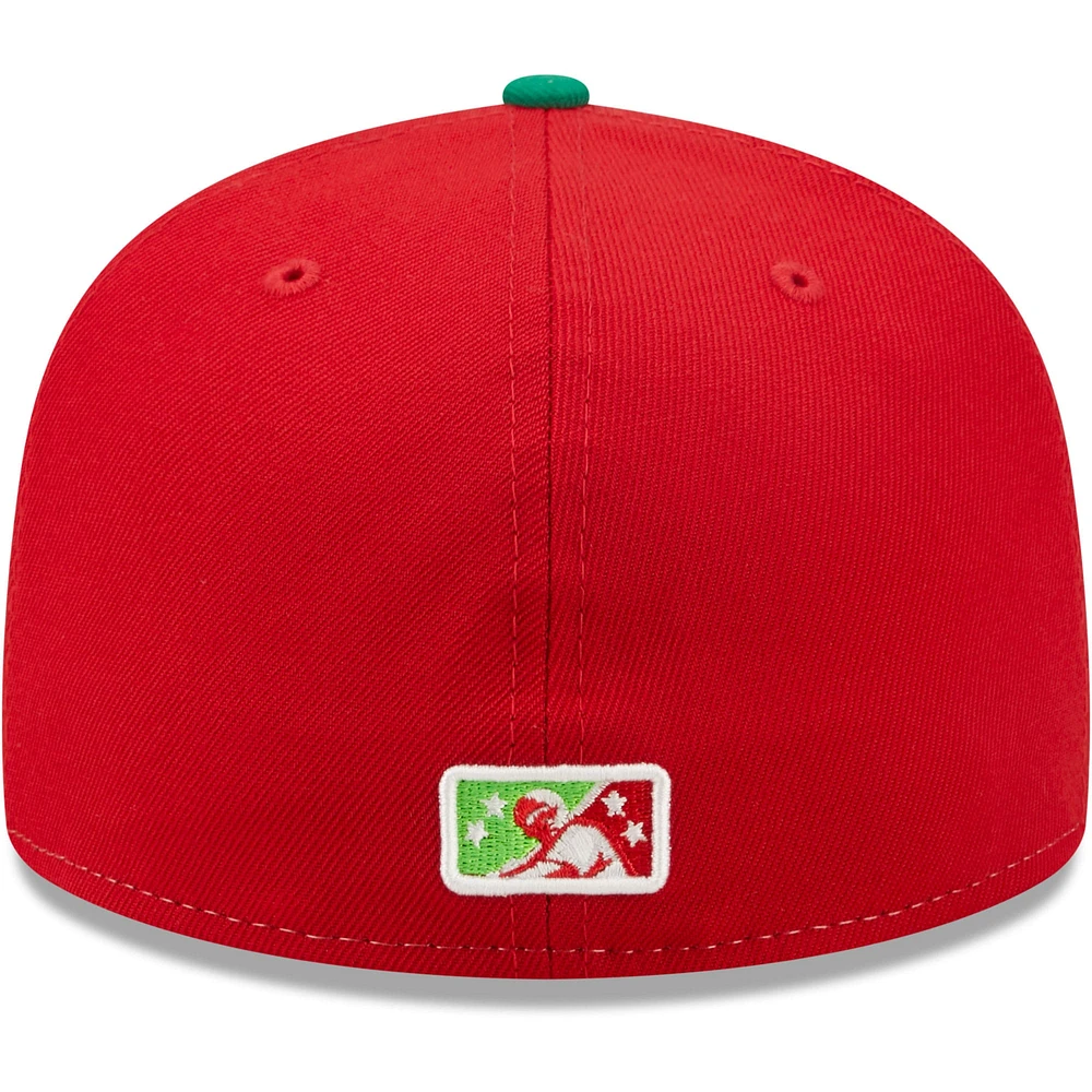 Men's New Era Green/Red Manzanas Luchadoras De Fort Wayne Copa La Diversion 59FIFTY Fitted Hat