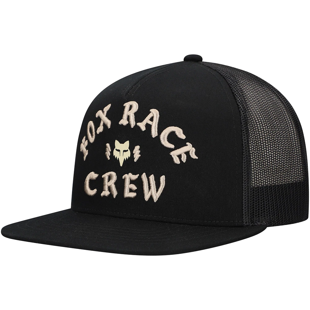 Casquette snapback Fox Racing Race Crew Trucker pour homme noire