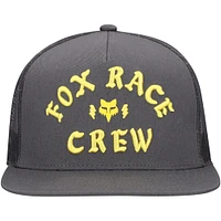 Men's Fox Graphite Fox Racing Race Crew Trucker Snapback Hat