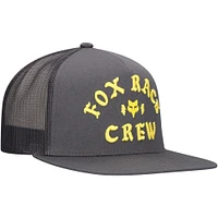 Men's Fox Graphite Fox Racing Race Crew Trucker Snapback Hat