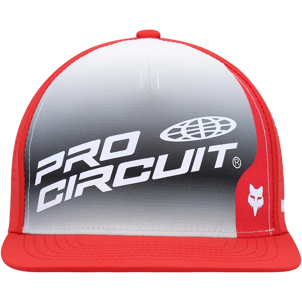 Casquette Snapback réglable Fox Foyl Pro Circuit pour hommes, gris/rouge