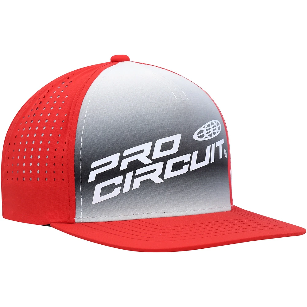 Casquette Snapback réglable Fox Foyl Pro Circuit pour hommes, gris/rouge