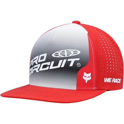 Casquette Snapback réglable Fox Foyl Pro Circuit pour hommes, gris/rouge