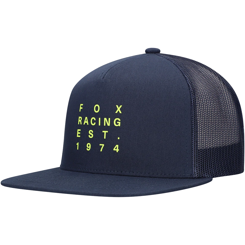 Men's Navy Fox Racing Est. 1974 Snapback Adjustable Hat