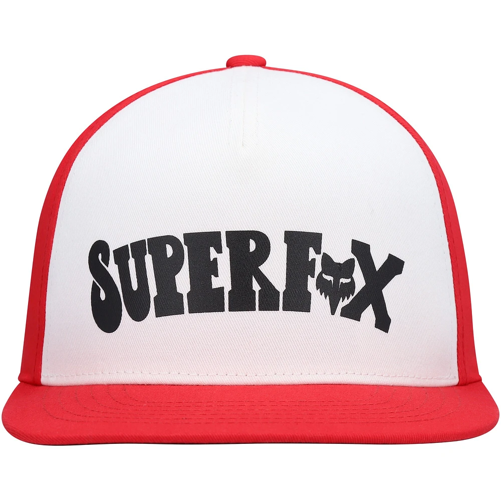 Casquette Snapback Fox Super Trik Blanc/Rouge pour Jeunes