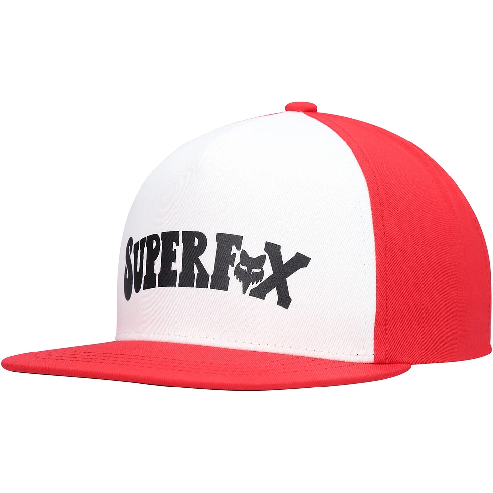 Casquette Snapback Fox Super Trik Blanc/Rouge pour Jeunes