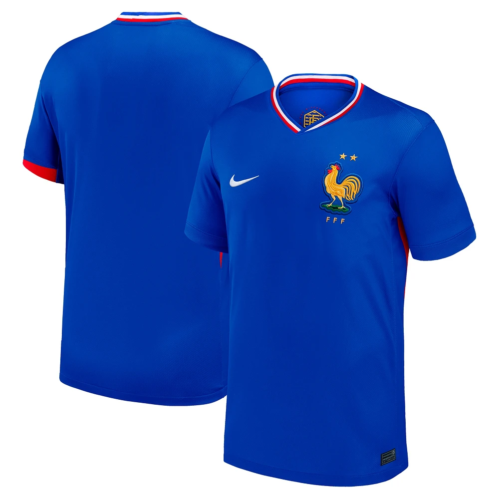 Maillot blanc réplique domicile de l'équipe nationale France 2024 Nike bleu pour homme