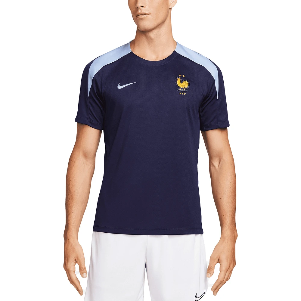 Haut Nike Bleu Marine Equipe Nationale de France 2024 Strike Performance pour Homme