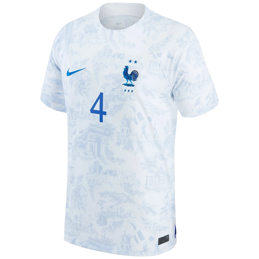 Maillot Homme Nike Raphael Varane Blanc France Équipe Nationale 2022/23 Réplique Extérieur