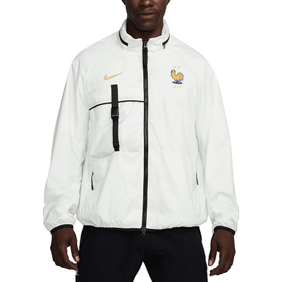 Veste entièrement zippée Nike pour homme de l'équipe France nationale 2024 Halo Anthem blanche