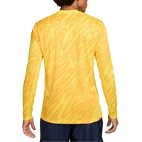 Maillot à manches longues Nike pour homme, jaune, équipe nationale de France 2024, réplique gardien but Stadium