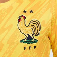 Maillot à manches longues Nike pour homme, jaune, équipe nationale de France 2024, réplique gardien but Stadium