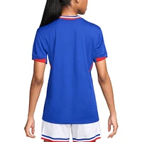 Maillot blanc réplique domicile de l'équipe nationale France 2024 Nike bleu pour femme