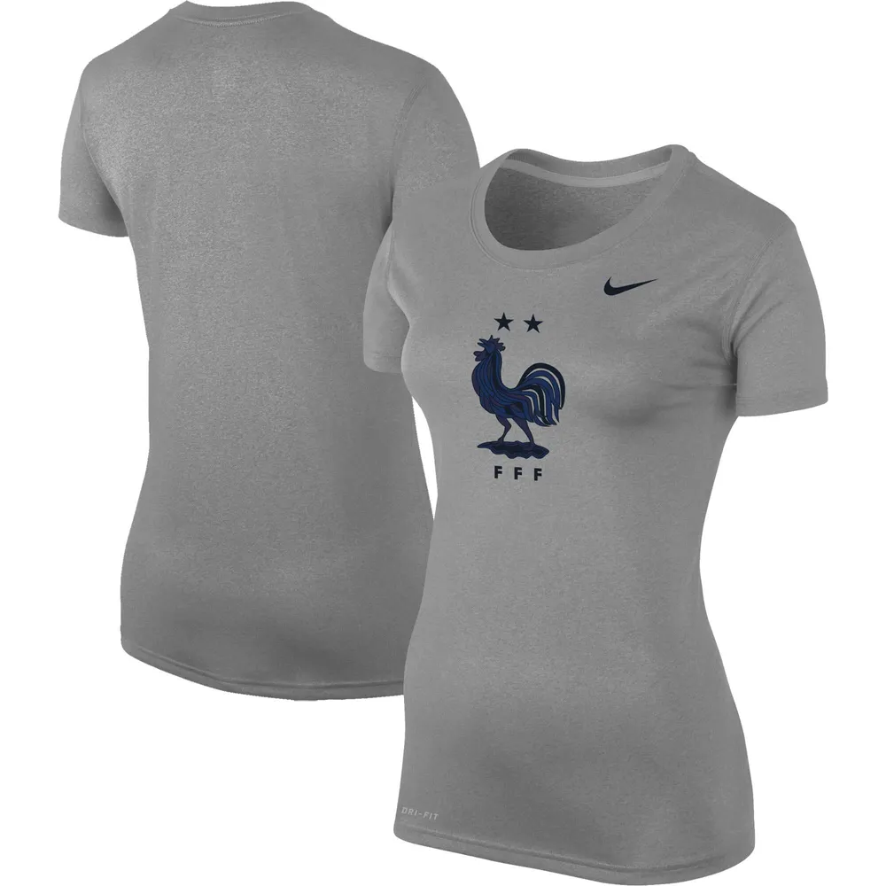 T-shirt de performance Légende l'équipe nationale France Nike pour femme, gris chiné