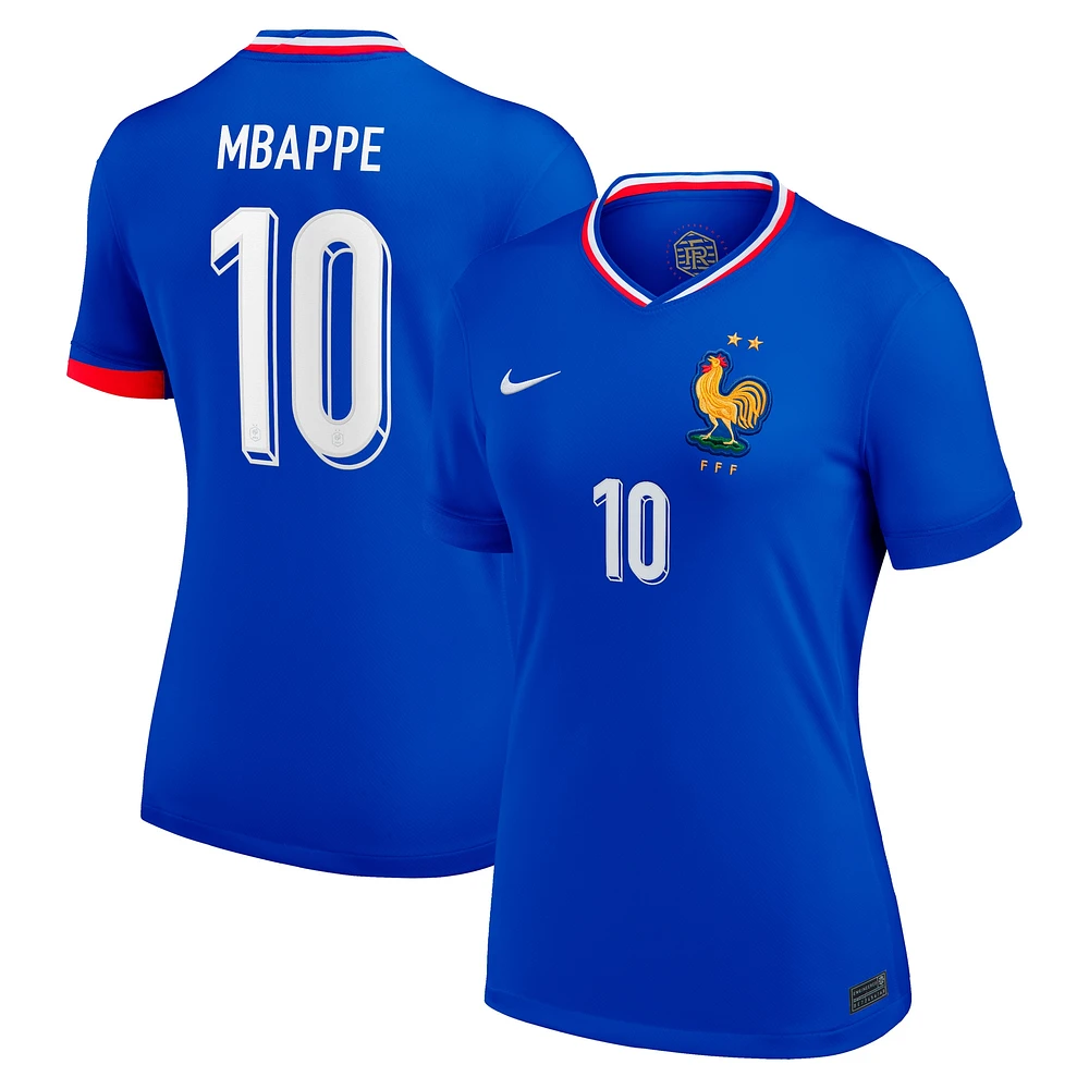 Maillot Nike Kylian Mbappe Femme Bleu France Réplique Domicile 2024