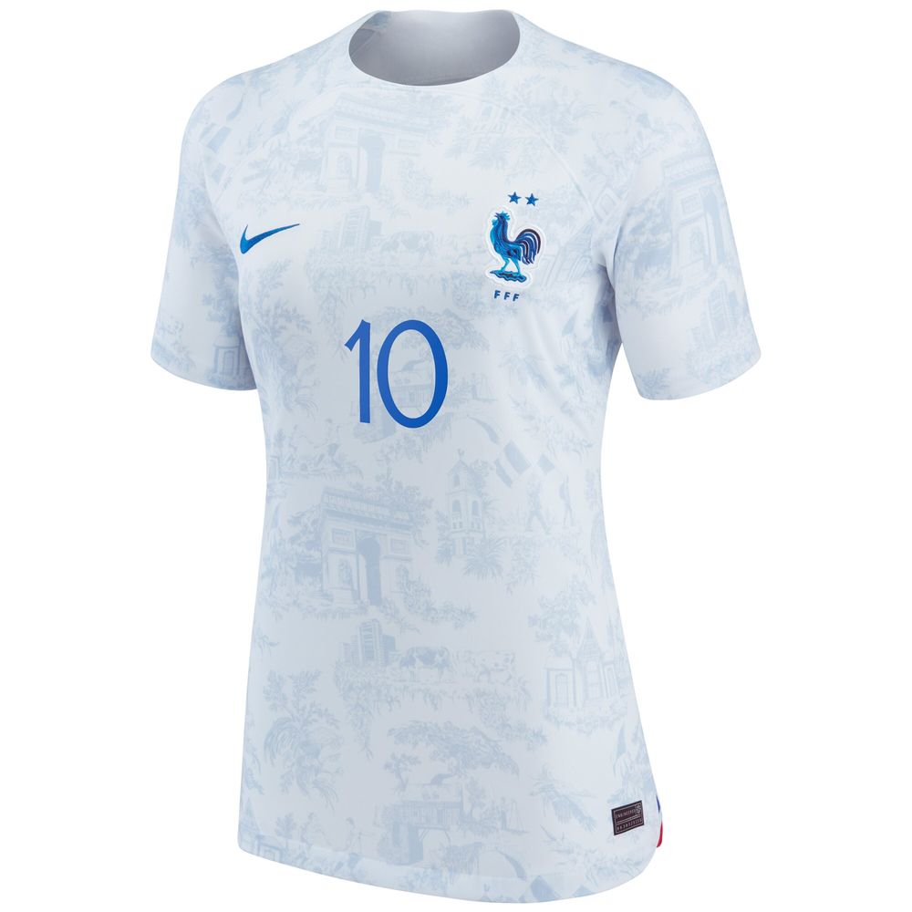 Men's Nike Kylian Mbappe White France National Team 2022/23 Away Breathe Stadium Replica Player Jersey