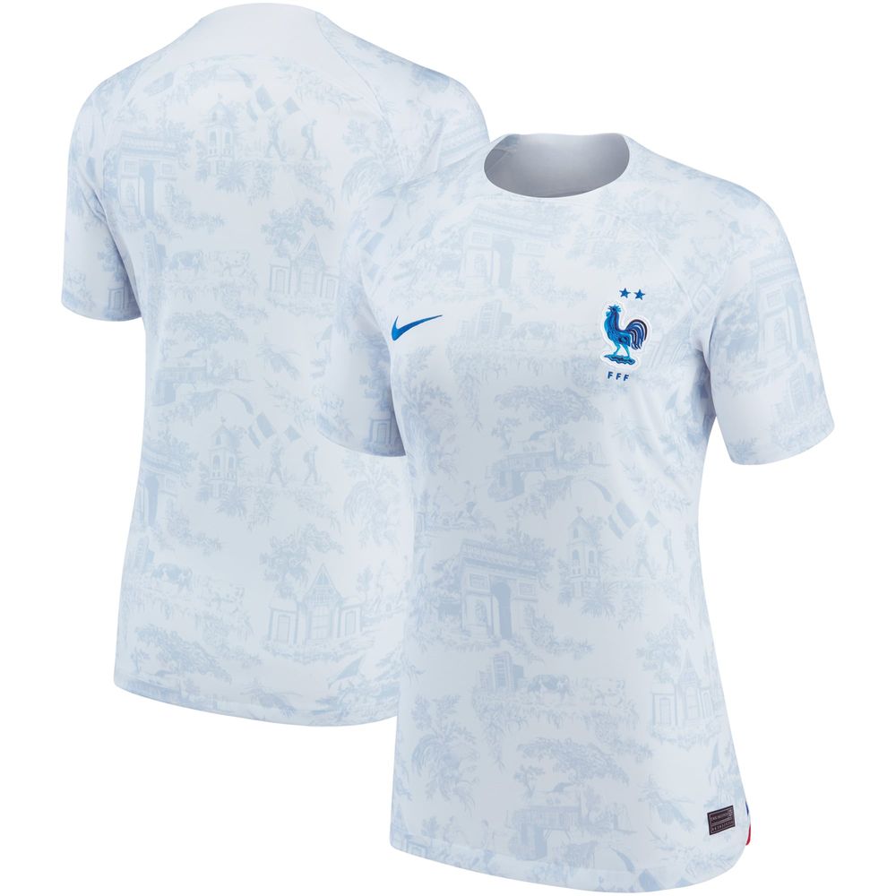 Women's Nike White France National Team 2022/23 Away Breathe Stadium Replica Blank Jersey