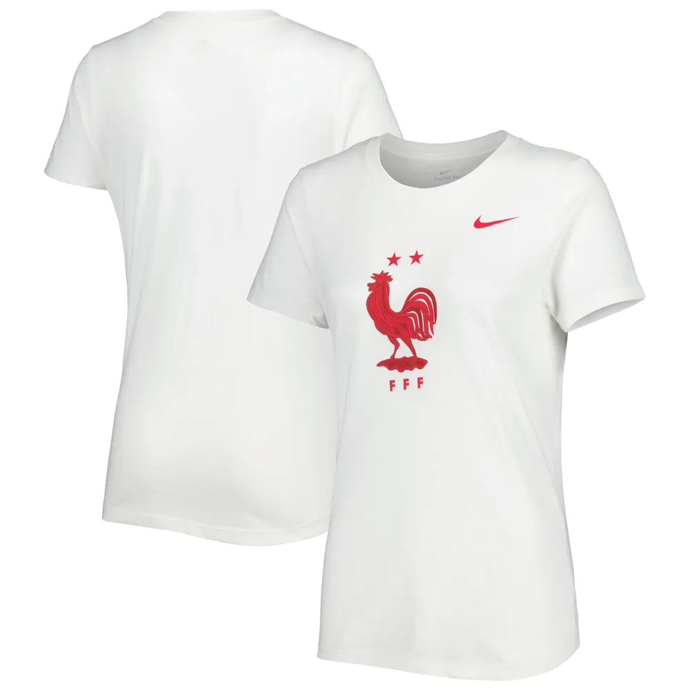 T-shirt à écusson de l'équipe nationale France Nike pour femme, blanc