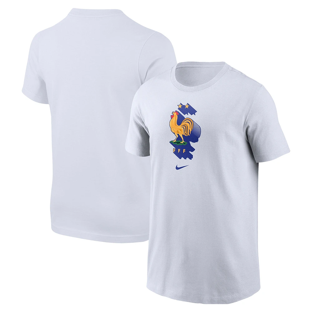 T-shirt Nike blanc pour jeunes avec écusson de l'équipe nationale France