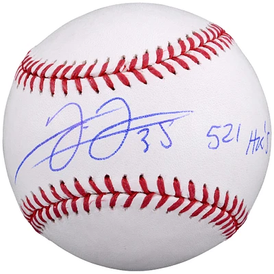 Baseball autographié par Frank Thomas des Chicago White Sox avec l'inscription 521 HRS