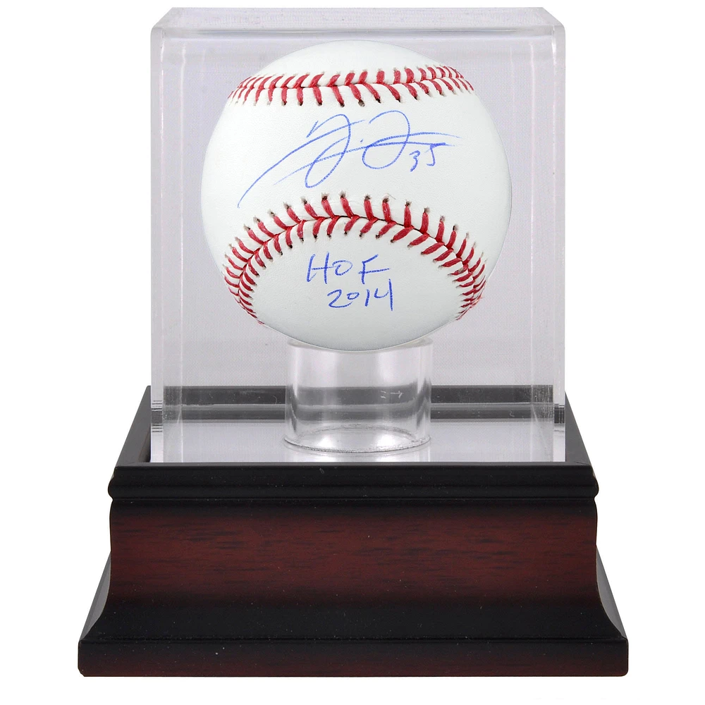 Frank Thomas Chicago White Sox Autographed Baseball with "HOF 2014" Inscription and Mahogany Baseball Display Case