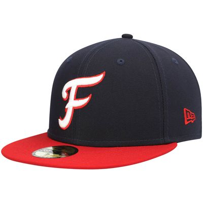 Men's New Era Navy Fredericksburg Nationals Authentic Collection Road 59FIFTY Fitted Hat