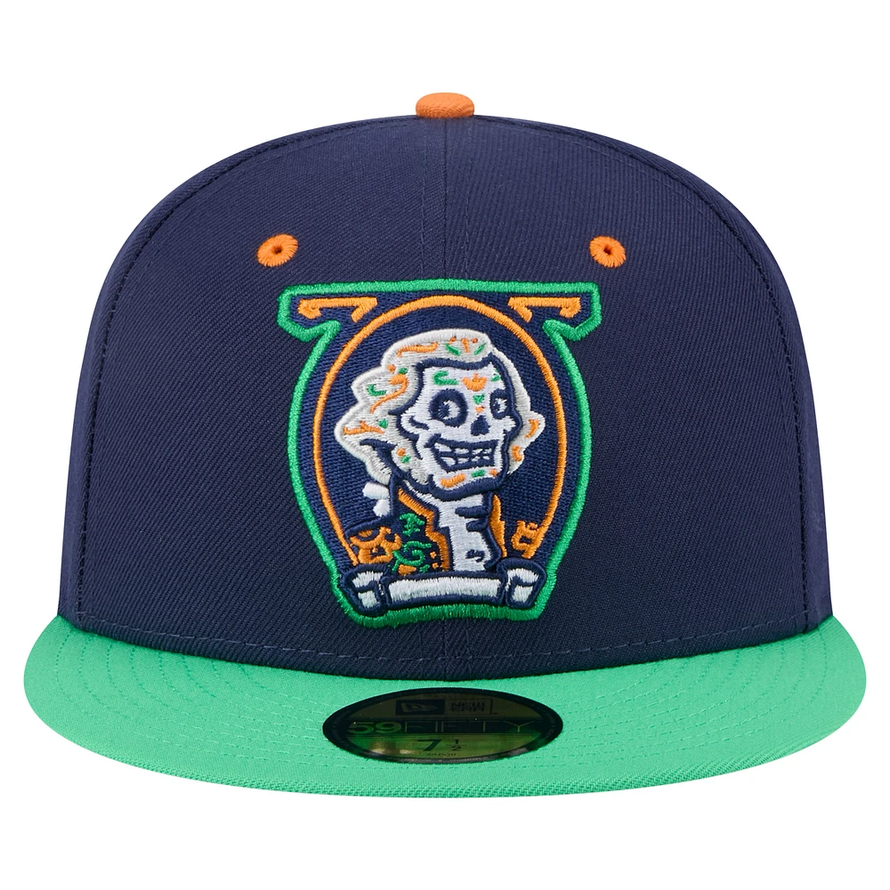 Men's New Era Navy Fredericksburg Nationals Copa de la Diversión 59FIFTY Fitted Hat