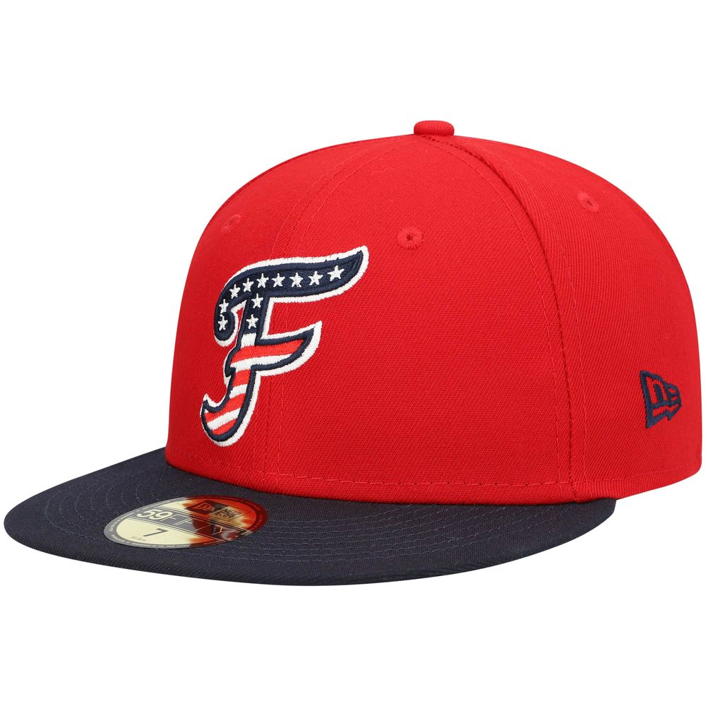 Men's New Era Red Fredericksburg Nationals Alternate Authentic Collection 59FIFTY Fitted Hat