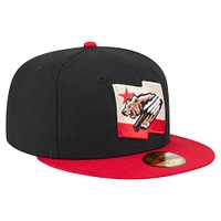 Men's New Era  Black/Red Fresno Grizzlies Authentic Collection 59FIFTY Fitted Hat
