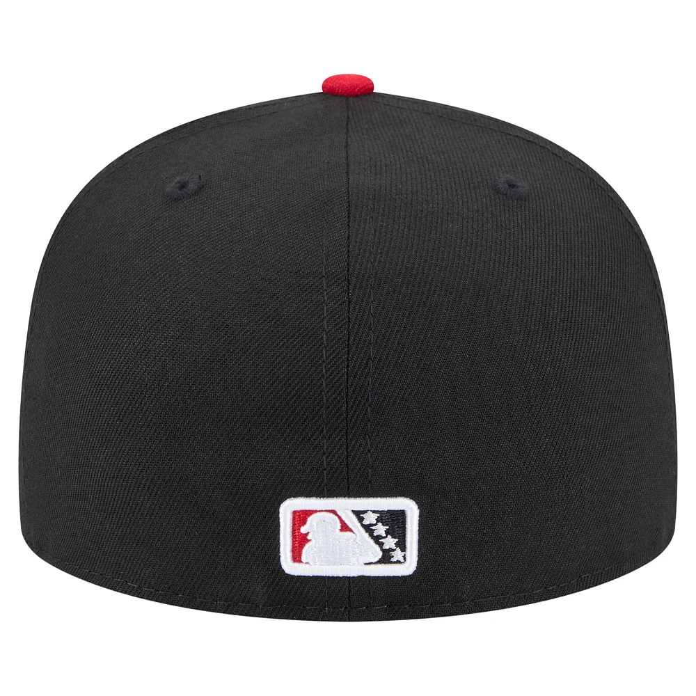 Men's New Era  Black/Red Fresno Grizzlies Authentic Collection 59FIFTY Fitted Hat