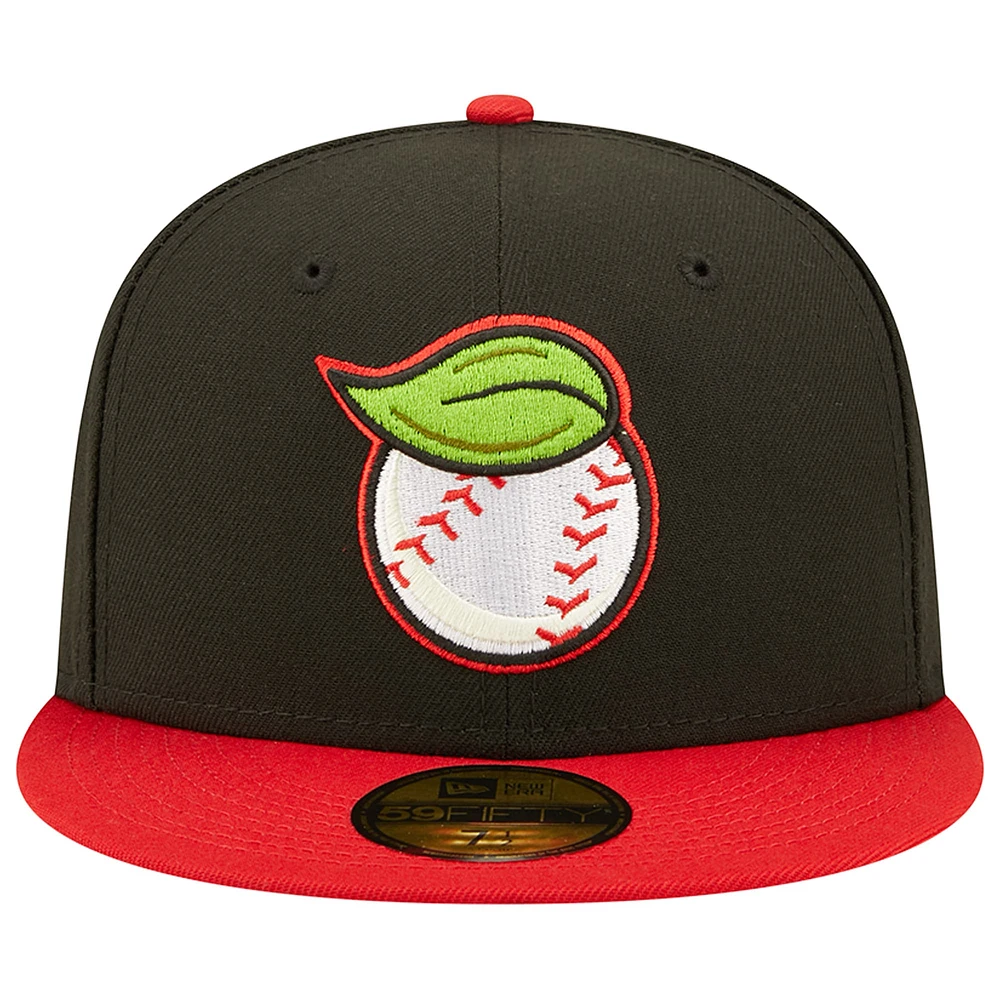 Men's New Era Black/Red Fresno Grizzlies Theme Night 59FIFTY Fitted Hat