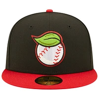 Men's New Era Black/Red Fresno Grizzlies Theme Night 59FIFTY Fitted Hat