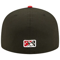 Men's New Era Black/Red Fresno Grizzlies Theme Night 59FIFTY Fitted Hat